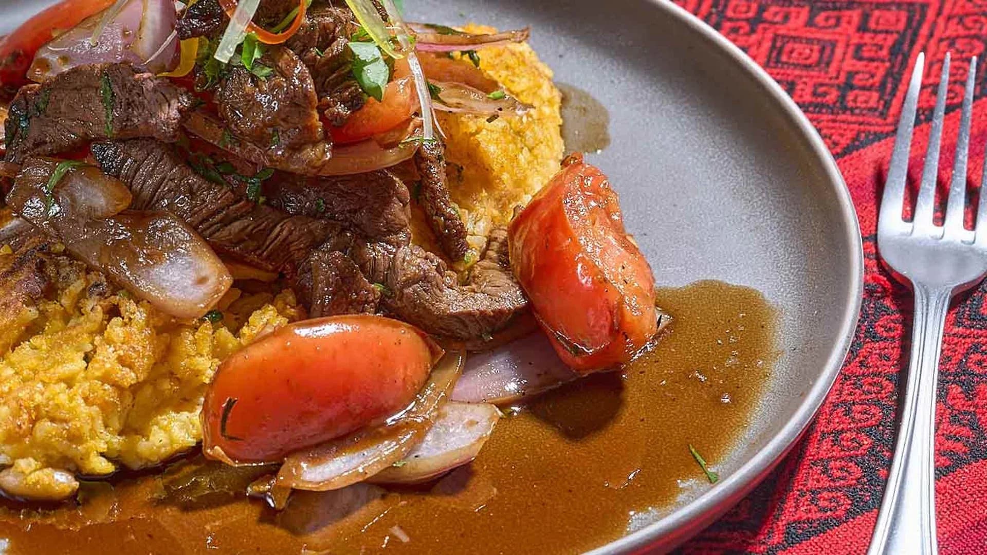 Tacu tacu with lomo saltado at Inca Gaucho in Port Chester